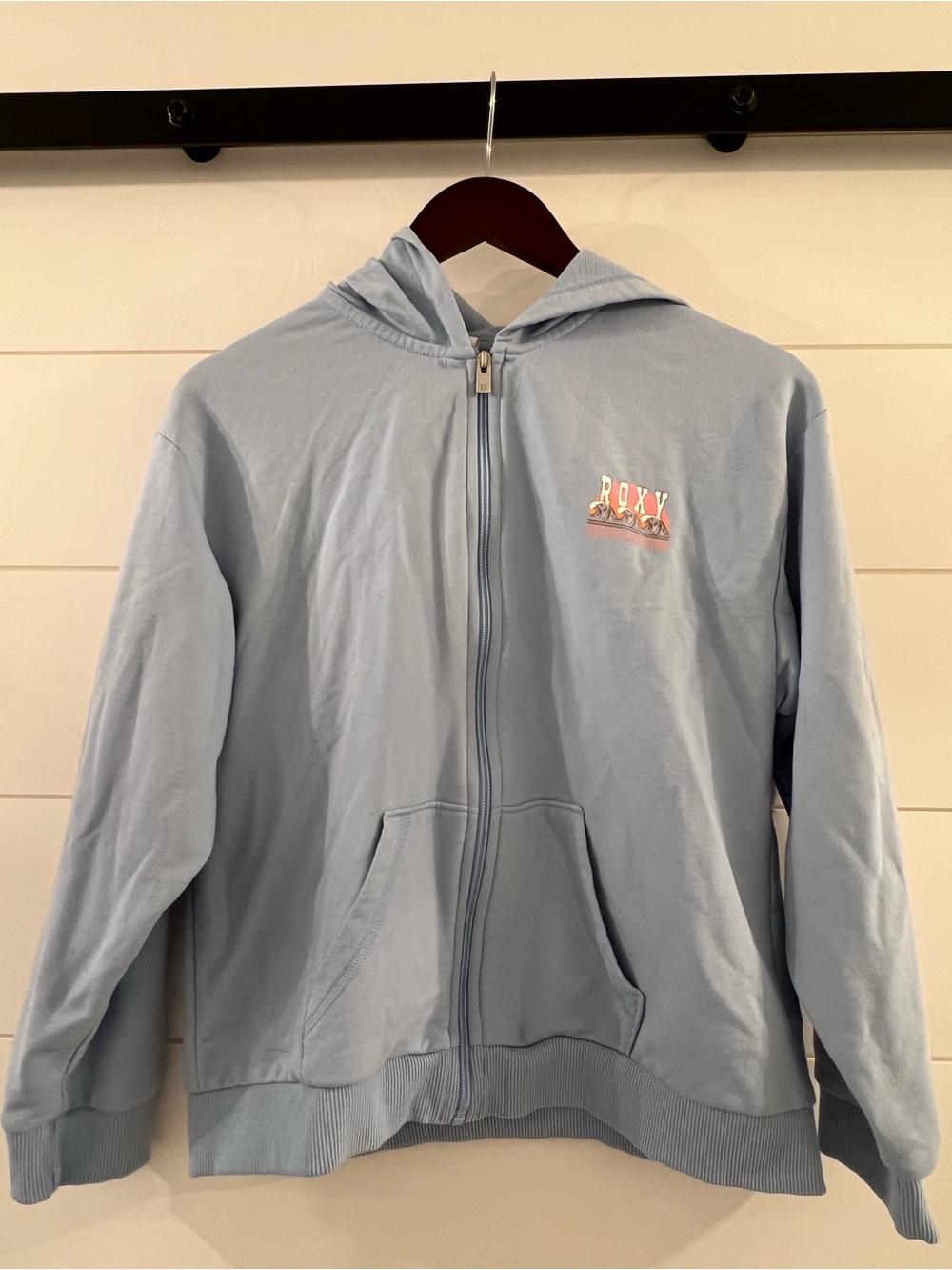 Roxy Girls' Light Blue Zip-Up Hoodie Jacket 12/L NWOTs